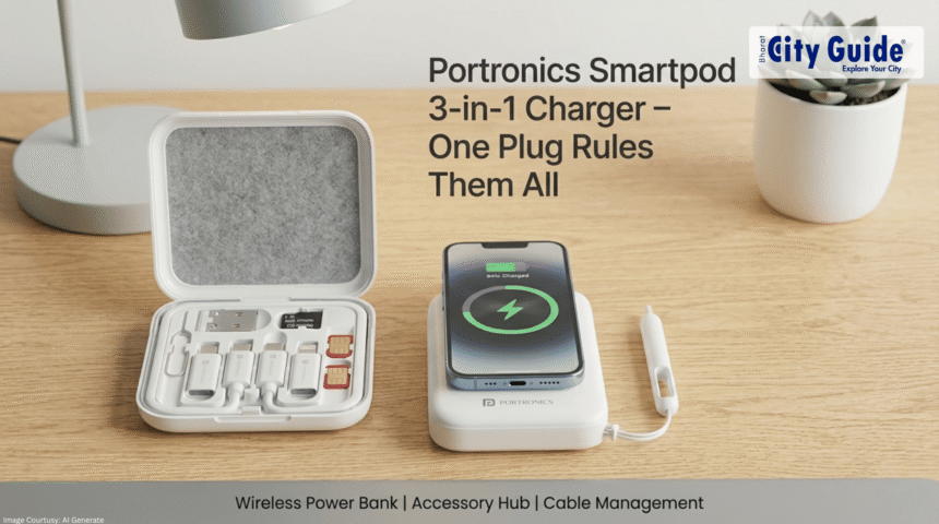 Portronics Smartpod 3-in-1 Charger – One Plug Rules Them All