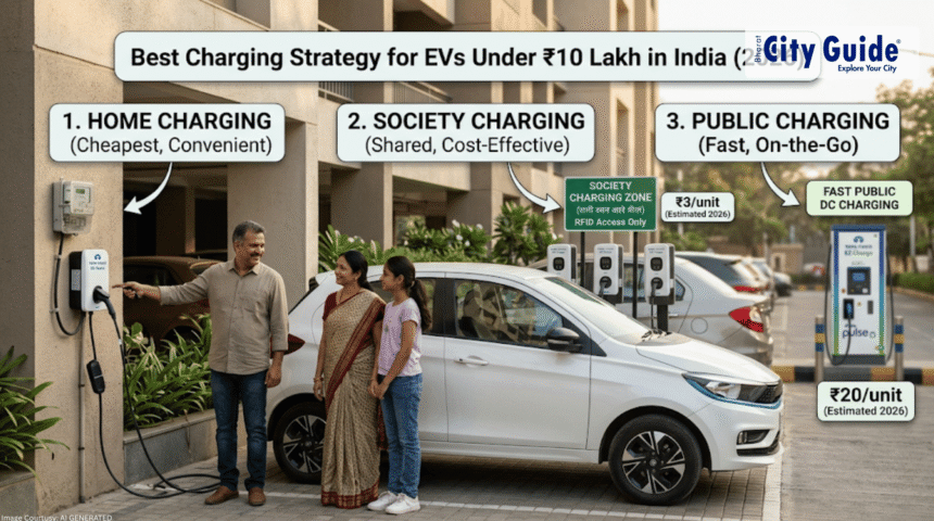 Best Charging Strategy for EVs Under ₹10 Lakh in India (2026) Home vs Society vs Public Explained