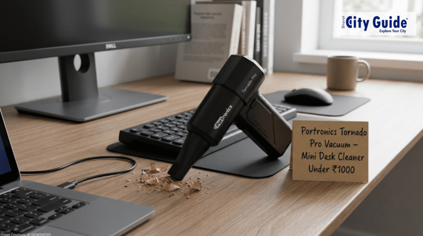 Portronics Tornado Pro Vacuum – Mini Desk Cleaner Under ₹1000