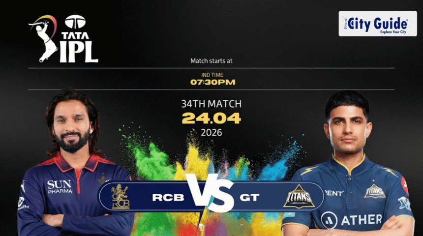 RCB vs GT Match Today IPL 2026 Pitch Report, Stadium, Playing XI, Live Streaming & Full Match Details