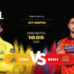 CSK vs SRH Match Today IPL 2026 Pitch Report, Stadium, Playing XI, Live Streaming & Full Match Details