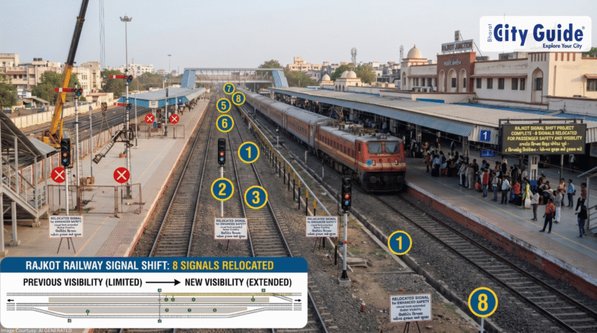 Rajkot Railway Signal Shift Eight Signals Relocated for Better Visibility and Enhanced Passenger Safety
