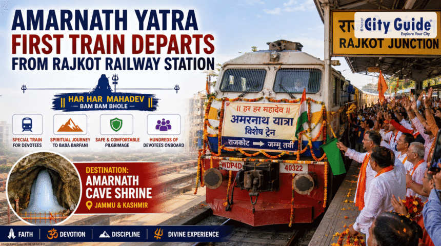 Amarnath Yatra from Rajkot Railway Station First Special Train Departs Amid Chants of 'Har Har Mahadev'