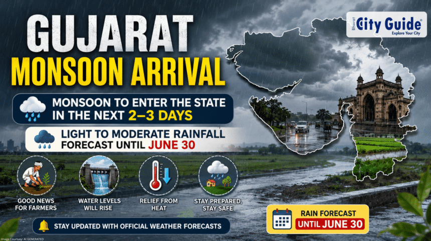 Gujarat Monsoon Arrival Monsoon to Enter the State in the Next 2–3 Days, Light to Moderate Rainfall Forecast Until June 30