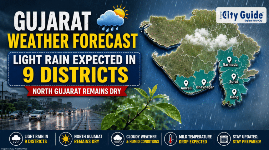 Gujarat Weather Forecast Light Rain Expected in 9 Districts While North Gujarat Remains Dry