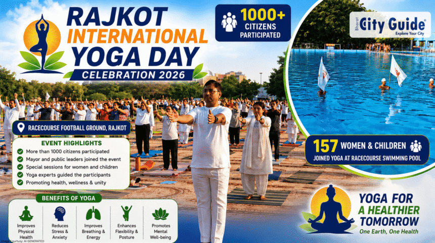 Rajkot International Yoga Day Celebration 2026 More Than 1000 Citizens Participate in Grand Yoga Event