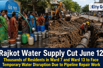 Rajkot Water Supply Cut June 12 Thousands of Residents in Ward 7 and Ward 13 to Face Temporary Water Disruption Due to Pipeline Repair Work