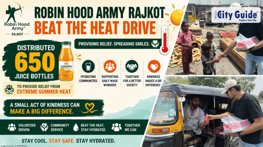 Robin Hood Army Rajkot Beat the Heat Drive 650 Juice Bottles Distributed to Provide Relief from Extreme Heat