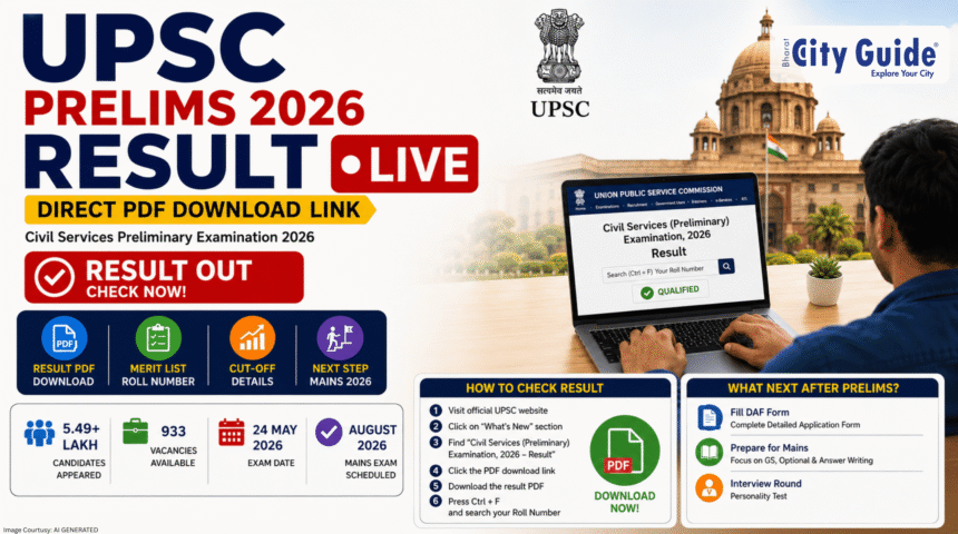 UPSC Prelims 2026 Result Live: Direct PDF Download Link, Merit List, Cut-Off & Complete Guide