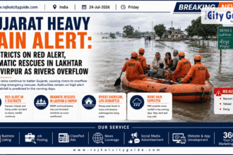 Gujarat Heavy Rain Alert: 3 Districts on Red Alert, Dramatic Rescues in Lakhtar and Virpur as Rivers Overflow