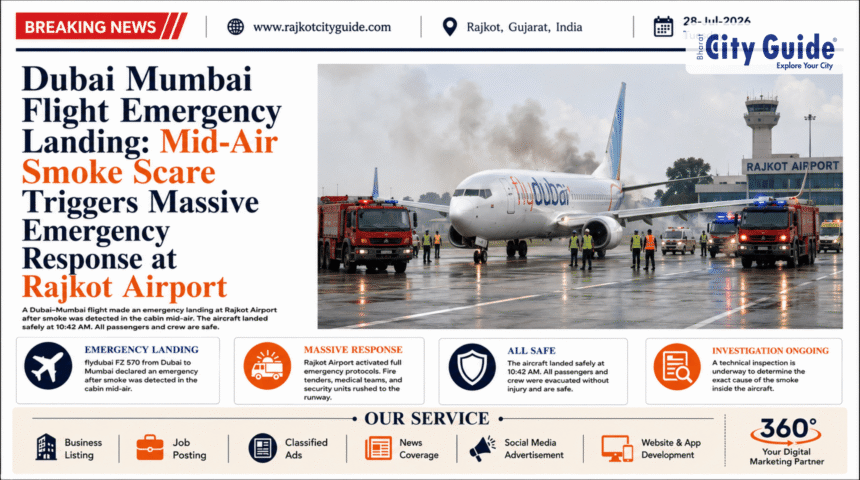 Dubai Mumbai Flight Emergency Landing: Mid-Air Smoke Scare Triggers Massive Emergency Response at Rajkot Airport