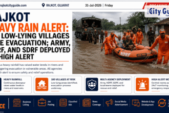 Rajkot Heavy Rain Alert: 180 Low-Lying Villages Face Evacuation; Army, NDRF, and SDRF Deployed on High Alert