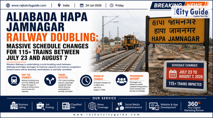 Aliabada Hapa Jamnagar Railway Doubling: Massive Schedule Changes for 115+ Trains Between July 23 and August 7