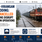 Ahmedabad-Viramgam Track Flooding: 4 Trains Cancelled as Heavy Rains Disrupt Rajkot Division Operations