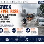 Surat Creek Water Level Rise: Red Alert Issued in 11 Districts After Chikhli and Dholka Grounded by 18 Inches of Relentless Monsoon Fury