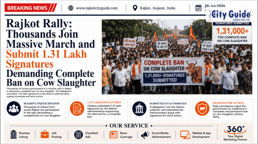 Rajkot Rally: Thousands Join Massive March and Submit 1.31 Lakh Signatures Demanding Complete Ban on Cow Slaughter