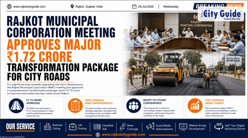 Rajkot Municipal Corporation Meeting Approves Major ₹1.72 Crore Transformation Package for City Roads