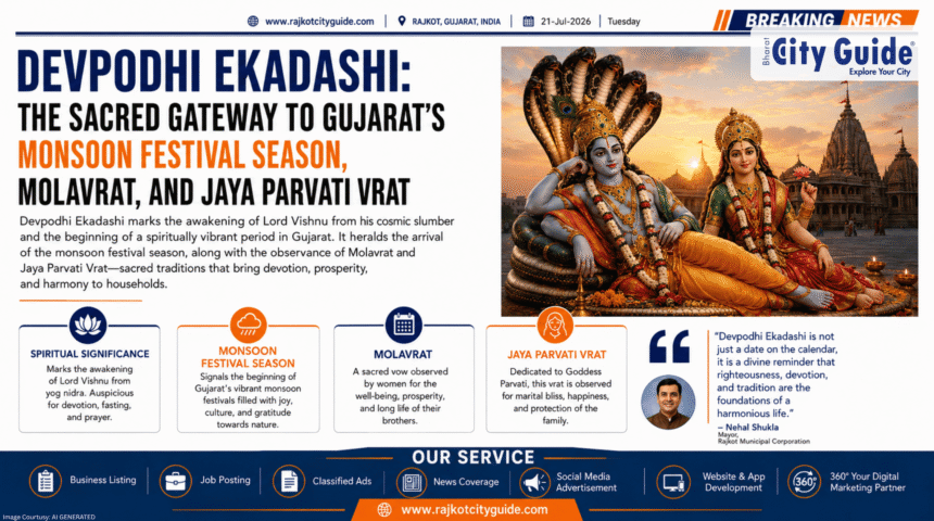 Devpodhi Ekadashi: The Sacred Gateway to Gujarat’s Monsoon Festival Season, Molavrat, and Jaya Parvati Vrat