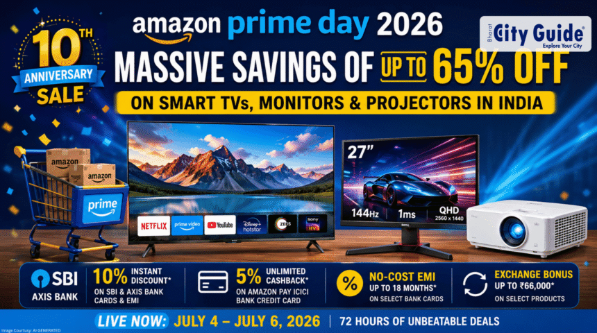 Amazon Prime Day 2026 Massive Savings of Up to 65% on Smart TVs, Monitors, and Projectors in India