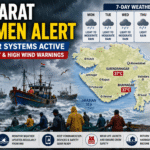 Gujarat Fishermen Alert Two Weather Systems Activate 7-Day Rain Forecast with High Wind Warnings Across the Coastline