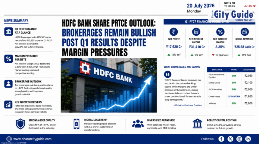 HDFC Bank Share Price Outlook Brokerages Remain Bullish Post Q1 Results Despite Margin Pressures