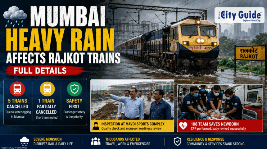 Mumbai Heavy Rain Disrupts Train Services Rajkot Division Schedules Severely Impacted