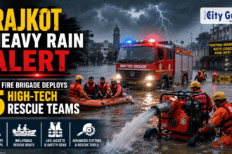 Rajkot Heavy Rain Alert RMC Fire Brigade Deploys 5 High-Tech Rescue Teams to Tackle Monsoon Flood Risk