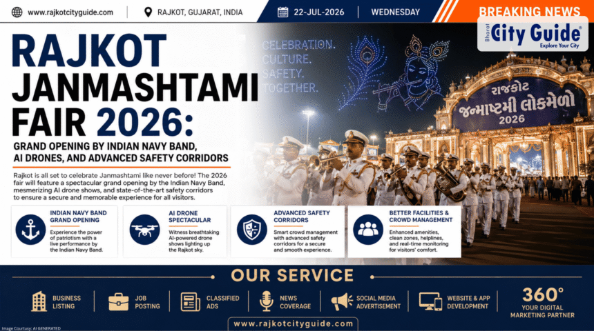 Rajkot Janmashtami Fair 2026: Grand Opening by Indian Navy Band, AI Drones, and Advanced Safety Corridors