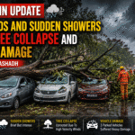 Rajkot Rain Update Heavy Winds And Sudden Showers Trigger Tree Collapse And Vehicle Damage At The Start of Ashadh