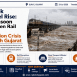 Surat Creek Water Level Rise: Severe Monsoon Spells Deepen Rail and Road Transportation Crisis Across South Gujarat