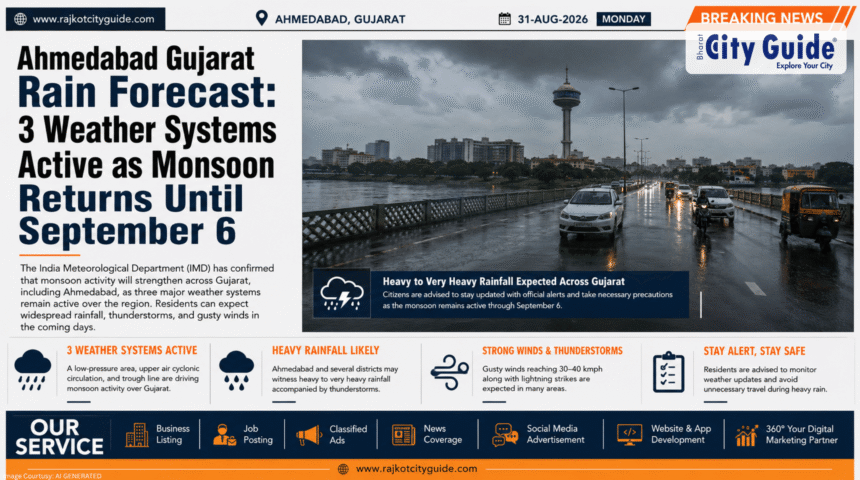 Ahmedabad Gujarat Rain Forecast: 3 Weather Systems Active as Monsoon Returns Until September 6
