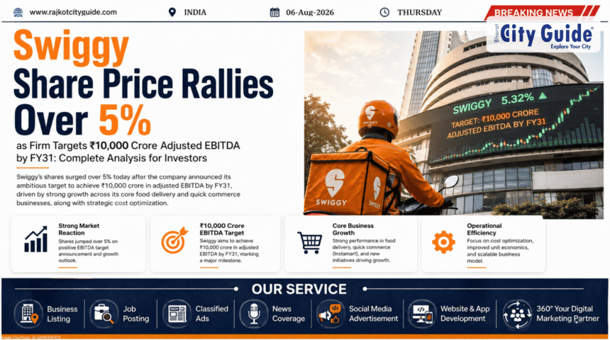 Swiggy Share Price Rallies Over 5% as Firm Targets ₹10,000 Crore Adjusted EBITDA by FY31: Complete Analysis for Investors