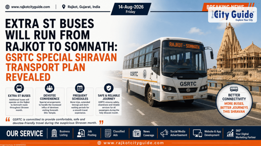 Extra ST Buses Will Run From Rajkot To Somnath: GSRTC Special Shravan Transport Plan Revealed
