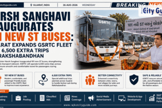 Harsh Sanghavi Inaugurates 101 New ST Buses: Gujarat Expands GSRTC Fleet with 6,500 Extra Trips for Rakshabandhan