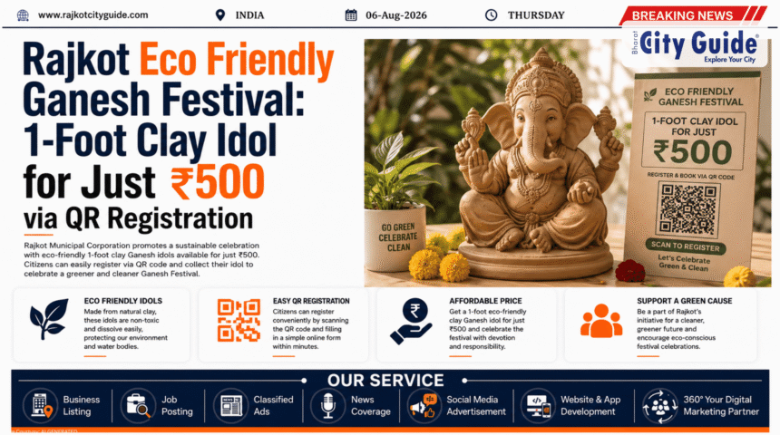 Rajkot Eco Friendly Ganesh Festival: 1-Foot Clay Idol for Just ₹500 via QR Registration