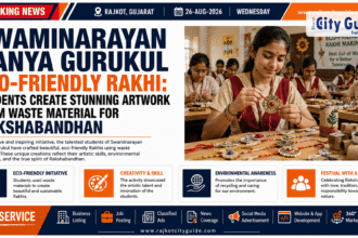 Swaminarayan Kanya Gurukul Eco-Friendly Rakhi: Students Create Stunning Artwork from Waste Material for Rakshabandhan
