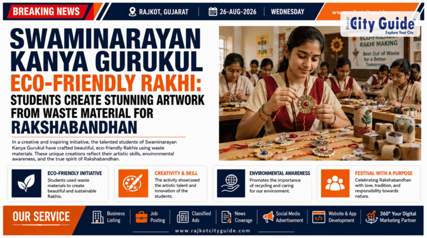 Swaminarayan Kanya Gurukul Eco-Friendly Rakhi: Students Create Stunning Artwork from Waste Material for Rakshabandhan