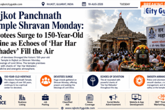 Rajkot Panchnath Temple Shravan Monday: Devotees Surge to 150-Year-Old Shrine as Echoes of 'Har Har Mahadev' Fill the Air