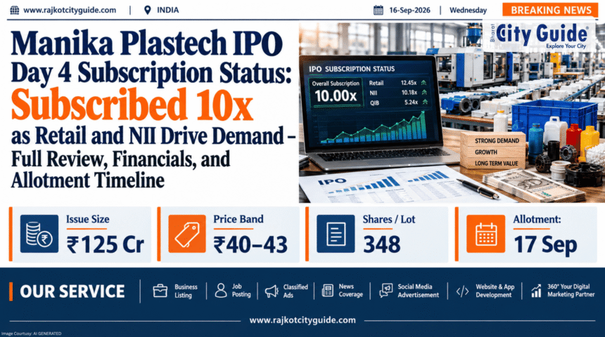 Manika Plastech IPO Day 4 Subscription Status: Subscribed 10x as Retail and NII Drive Demand – Full Review, Financials, and Allotment Timeline