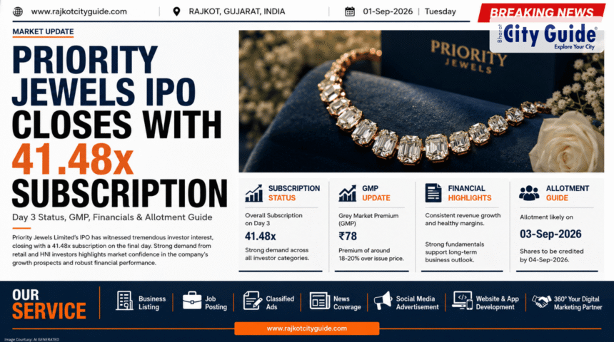 Priority Jewels IPO Closes with 41.48x Subscription: Day 3 Status, GMP, Financials & Allotment Guide