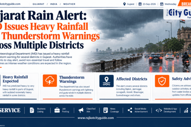 Gujarat Rain Alert: IMD Issues Heavy Rainfall and Thunderstorm Warnings Across Multiple Districts