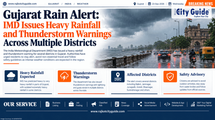 Gujarat Rain Alert: IMD Issues Heavy Rainfall and Thunderstorm Warnings Across Multiple Districts