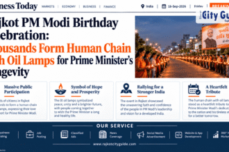 Rajkot PM Modi Birthday Celebration: Thousands Form Human Chain with Oil Lamps for Prime Minister’s Longevity
