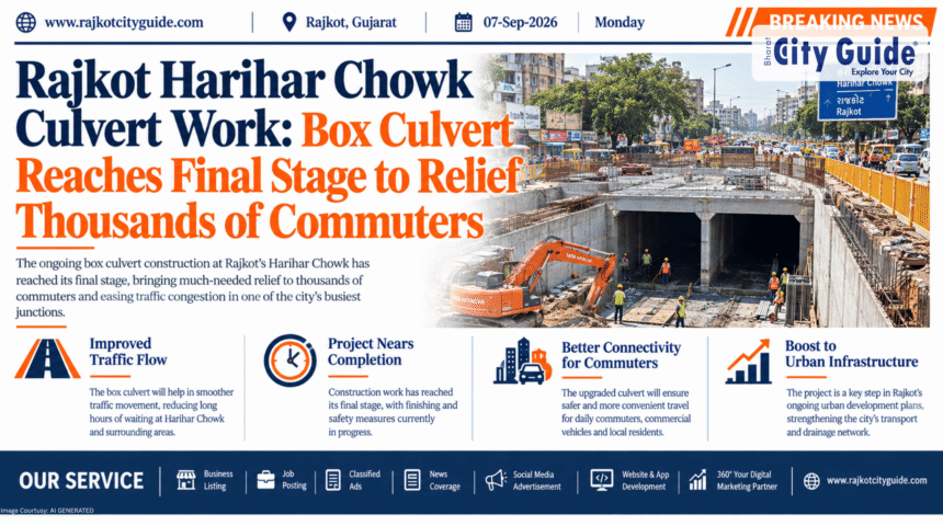 Rajkot Harihar Chowk Culvert Work: Box Culvert Reaches Final Stage to Relief Thousands of Commuters