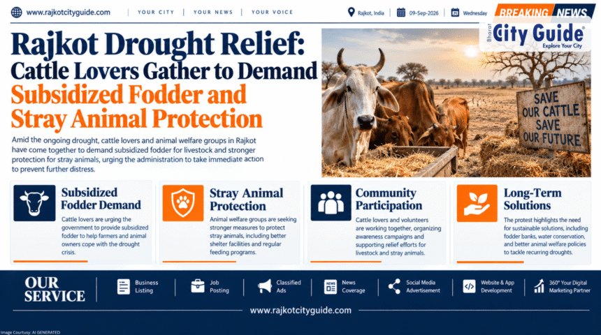 Rajkot Drought Relief: Cattle Lovers Gather to Demand Subsidized Fodder and Stray Animal Protection