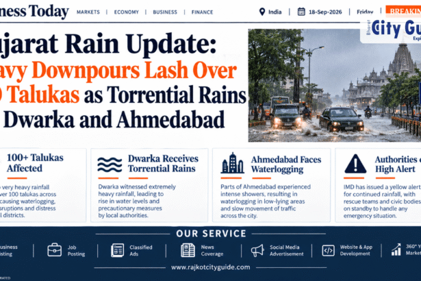 Gujarat Rain Update: Heavy Downpours Lash Over 100 Talukas as Torrential Rains Hit Dwarka and Ahmedabad