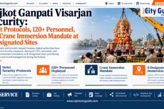 Rajkot Ganpati Visarjan Security: Strict Protocols, 120+ Personnel, and Crane Immersion Mandate at 6 Designated Sites