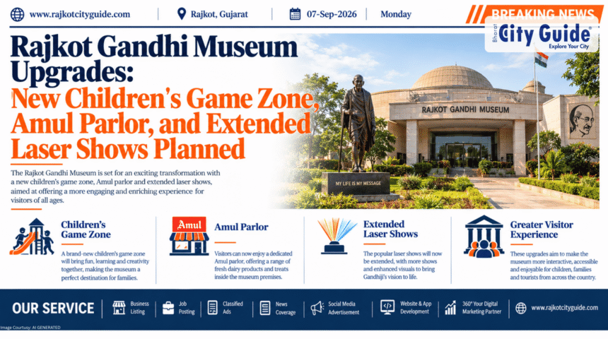 Rajkot Gandhi Museum Upgrades: New Children's Game Zone, Amul Parlor, and Extended Laser Shows Planned