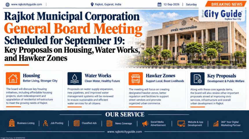 Rajkot Municipal Corporation General Board Meeting Scheduled for September 19: Key Proposals on Housing, Water Works, and Hawker Zones