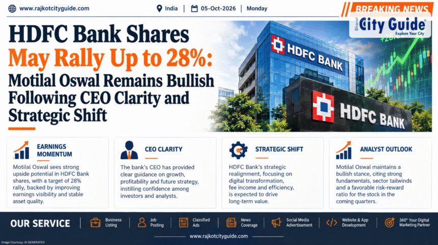 HDFC Bank Shares May Rally Up to 28%: Motilal Oswal Remains Bullish Following CEO Clarity and Strategic Shift